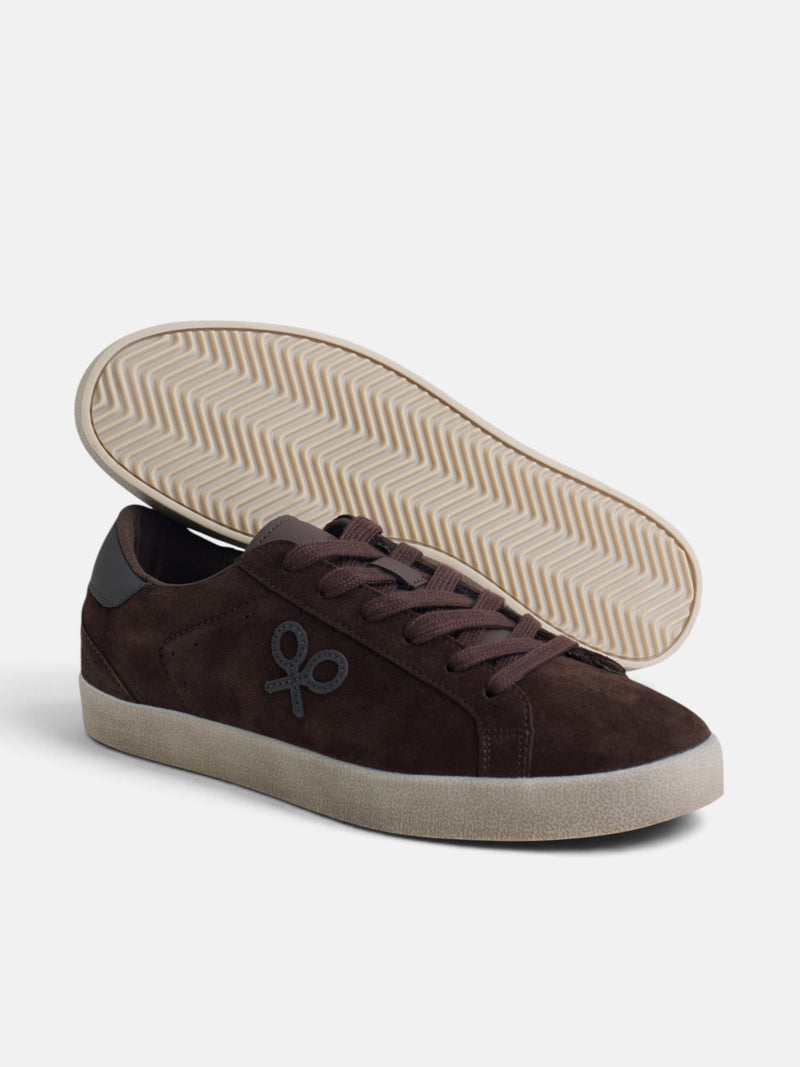 Worn brown suede sneaker