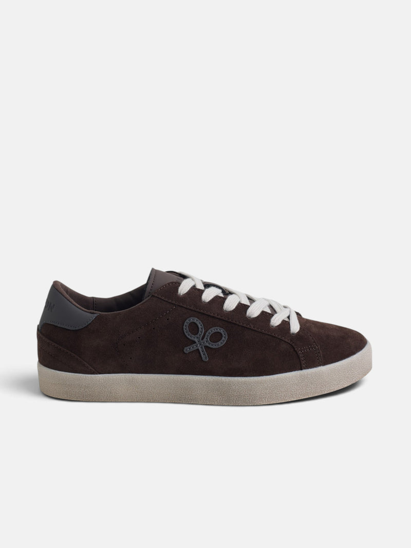 Worn brown suede sneaker