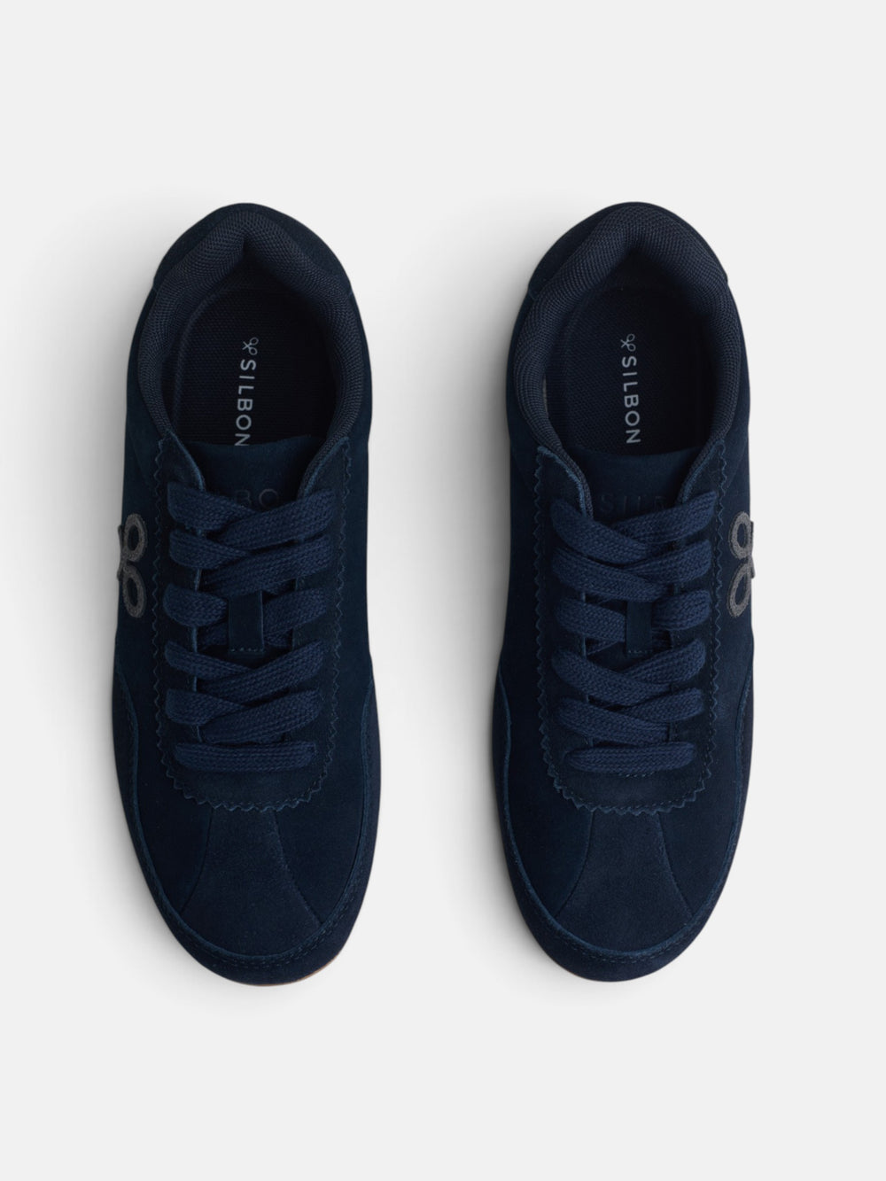 Zapatilla retro serraje azul marino
