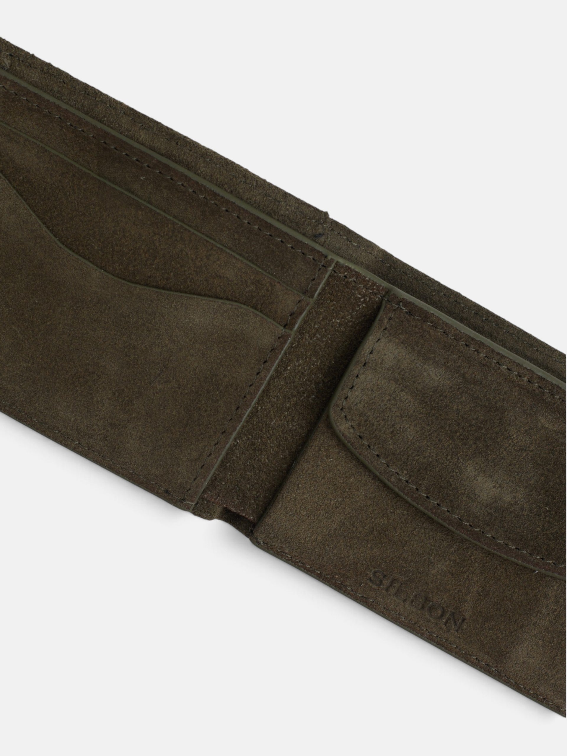 Cartera serraje lineas geometricas verde