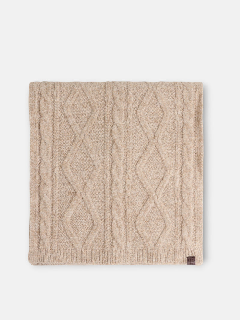 Bufanda motivo trenzado beige