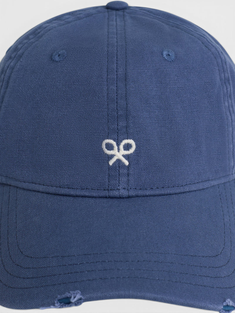 Navy blue cap with embroidered rackets