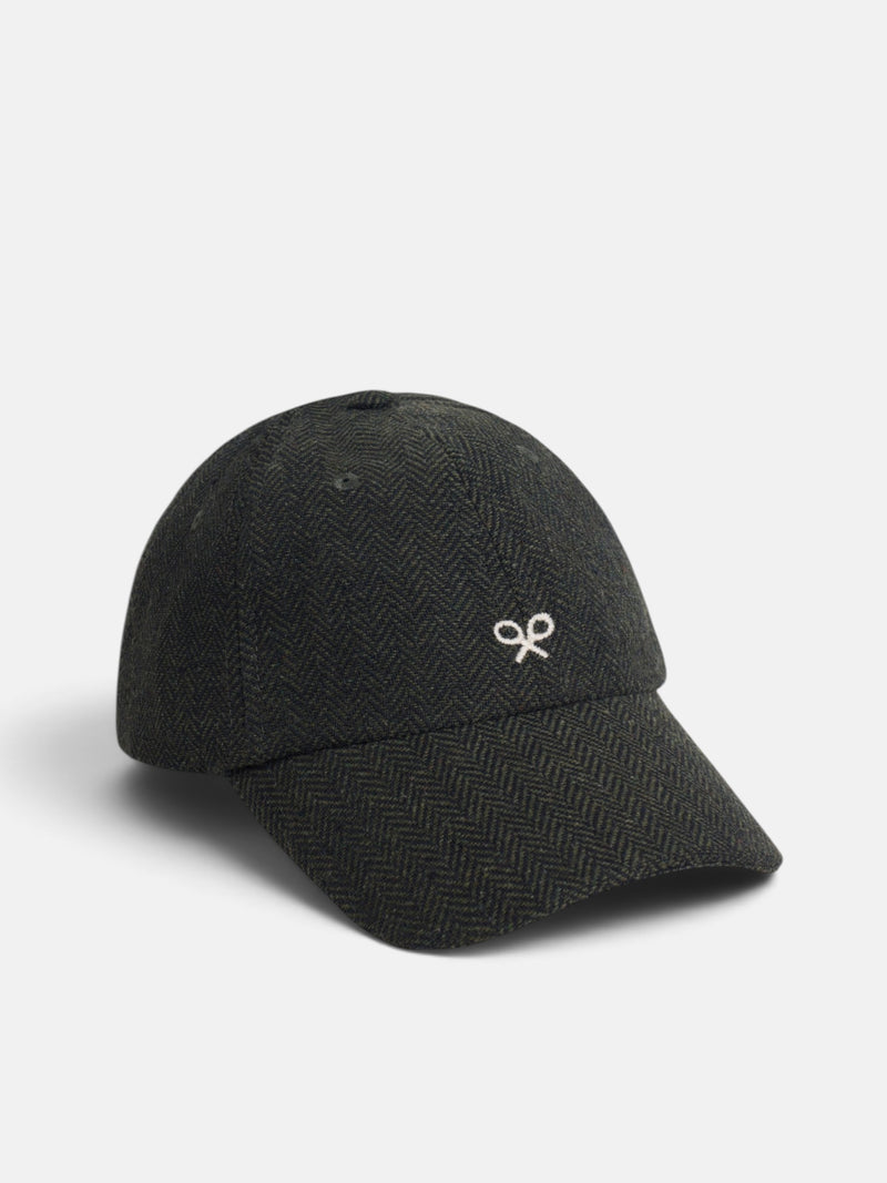 Green herringbone knit cap