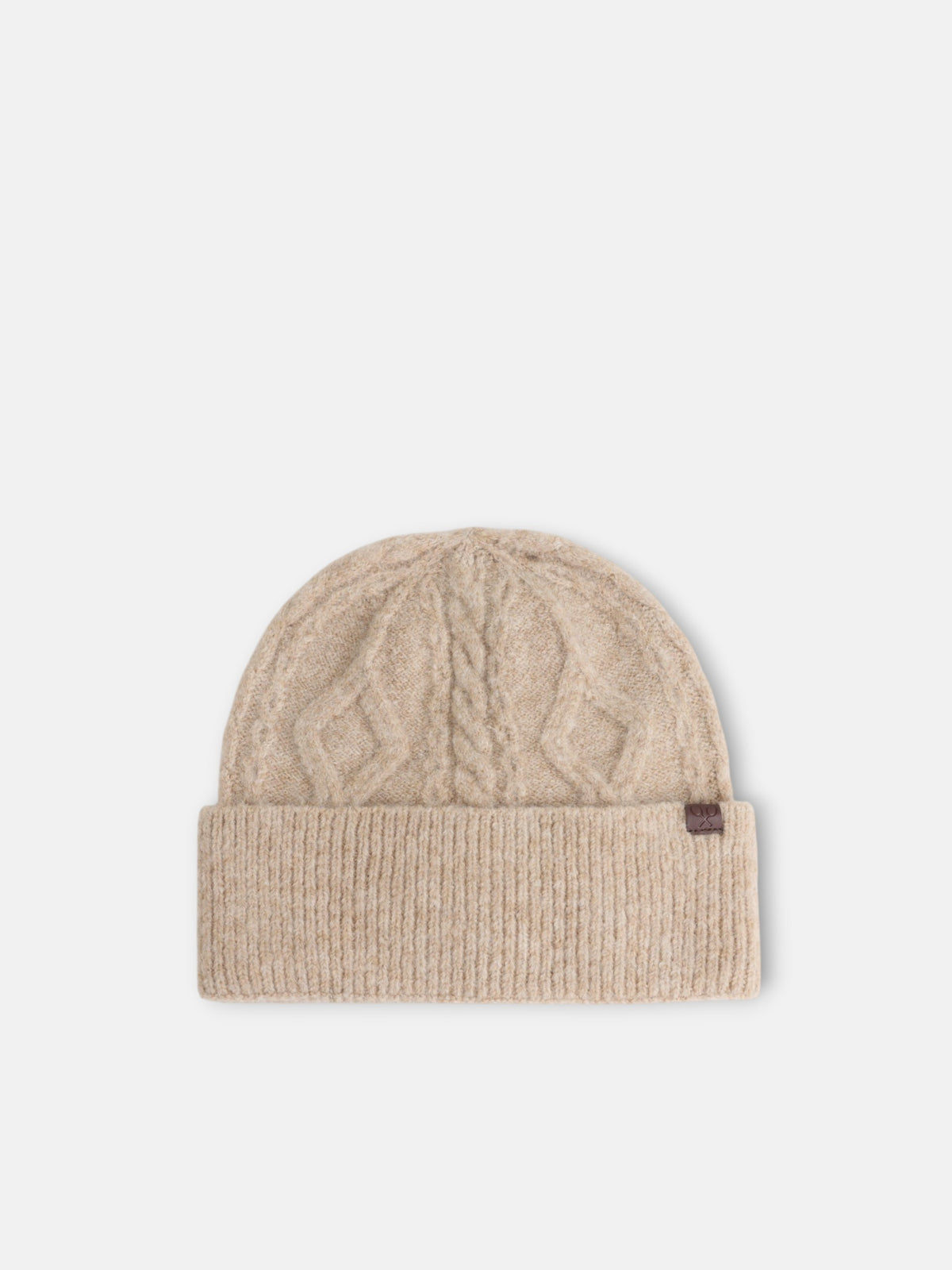 Gorro motivo trenzado beige