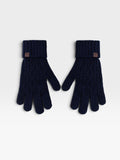 Guantes motivo trenzado azul marino
