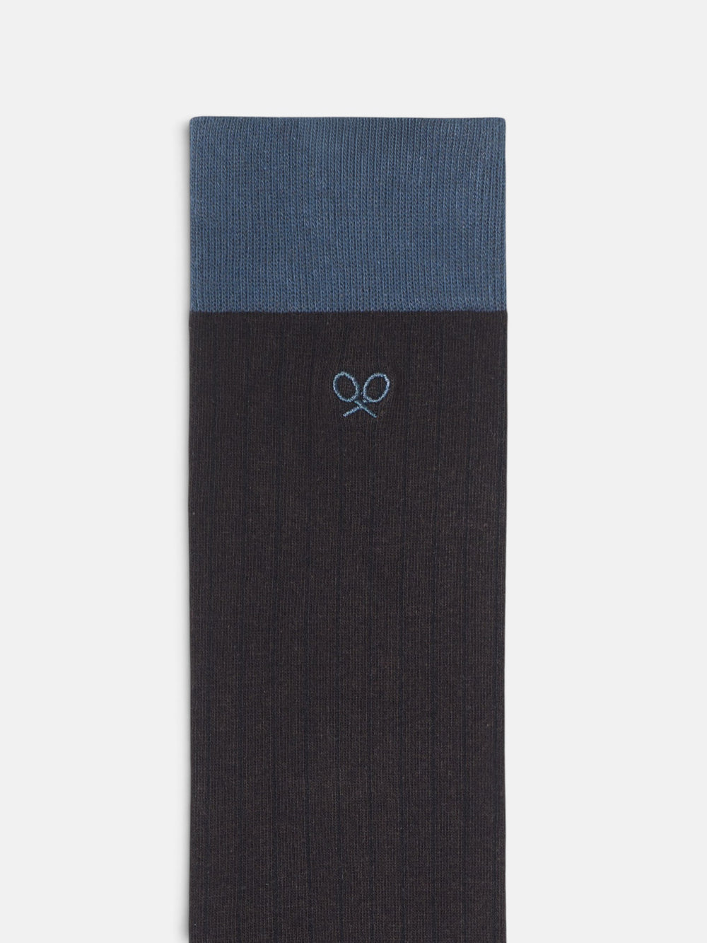 Chaussette haute côtelée marron