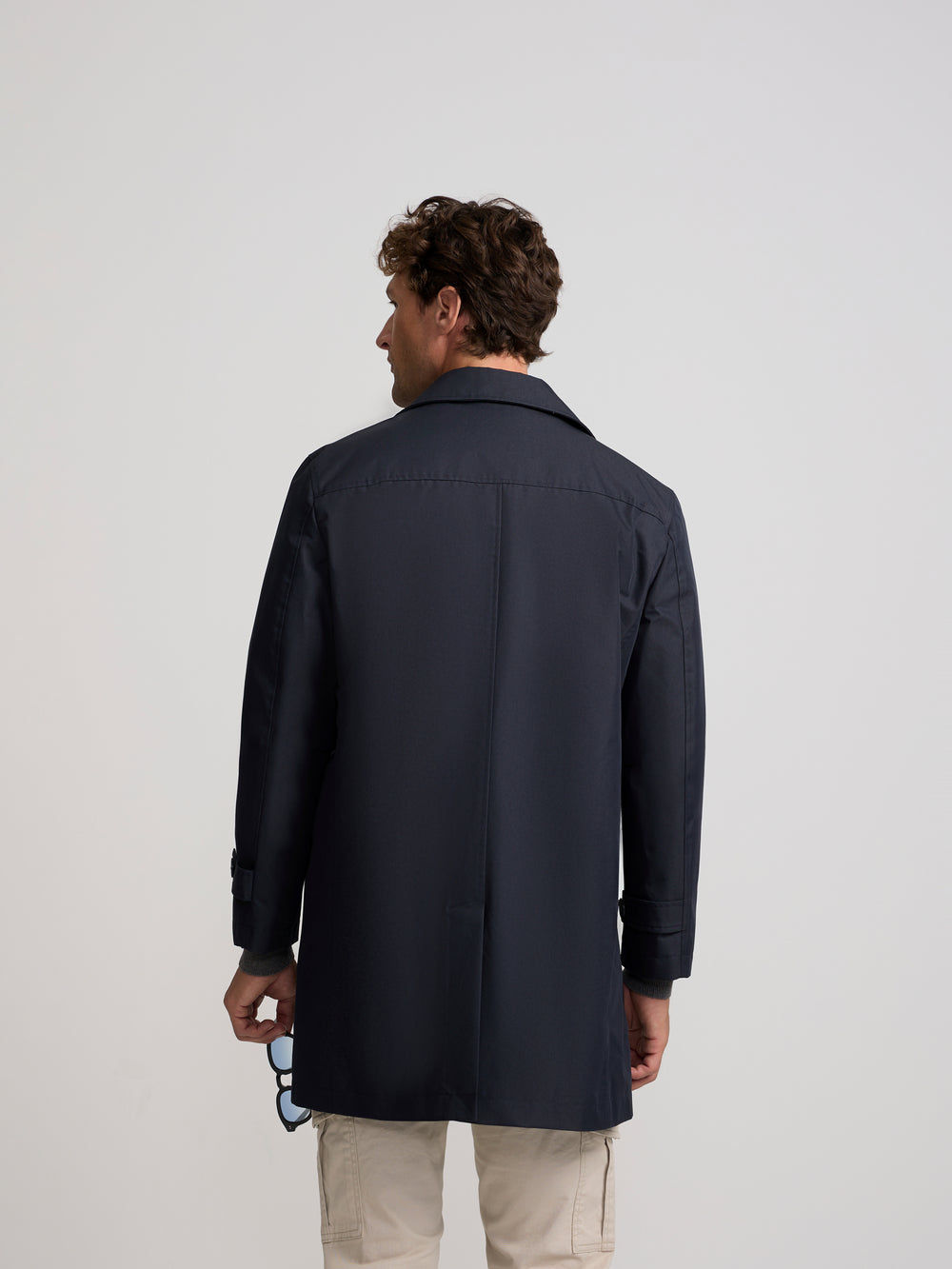 Trench-coat court bleu marine