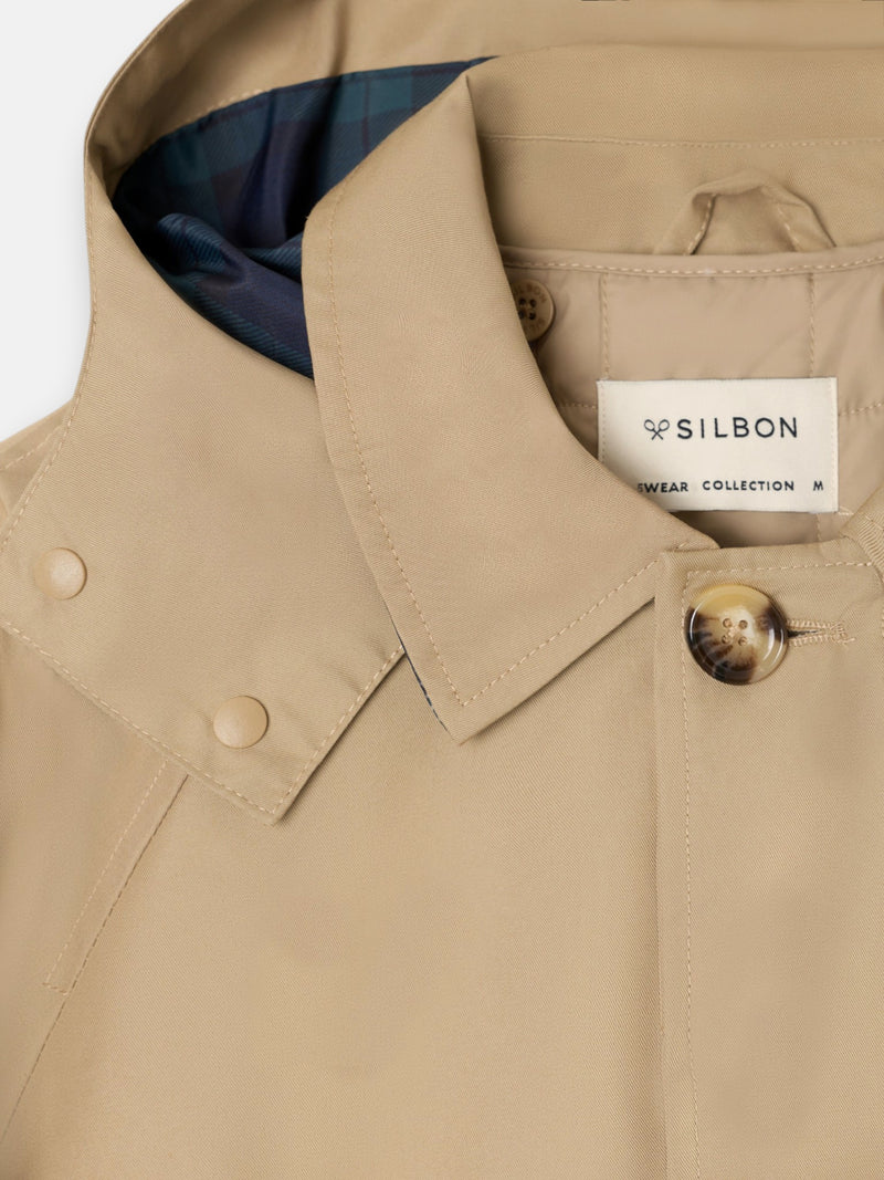 Gabardina larga beige