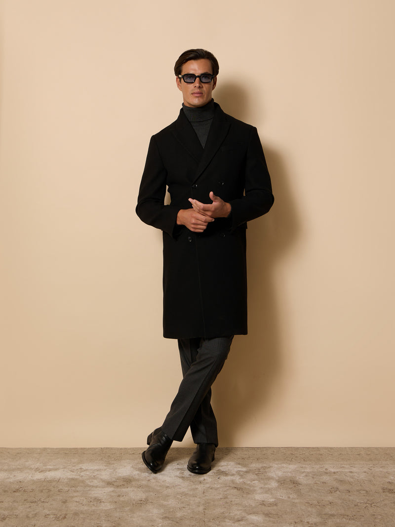 Manteau unique croisé noir
