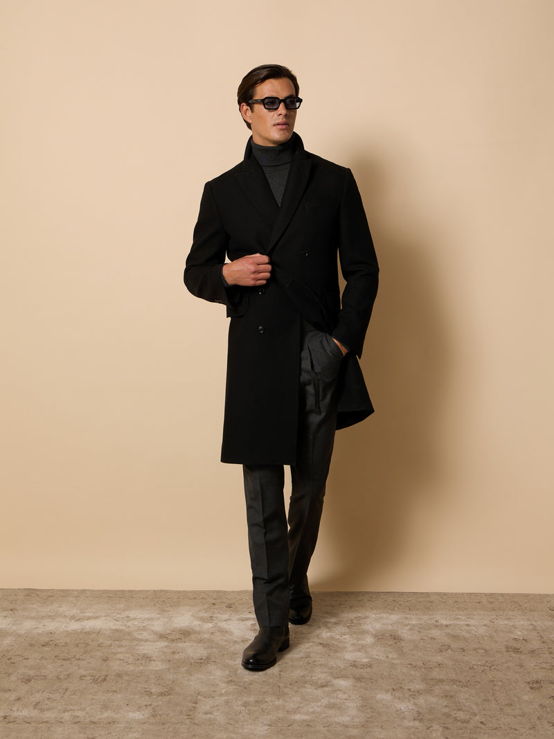 Manteau unique croisé noir