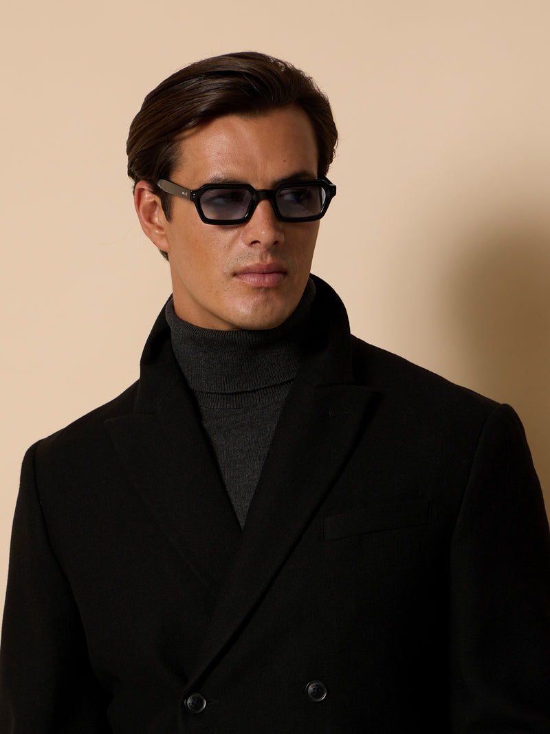 Manteau unique croisé noir