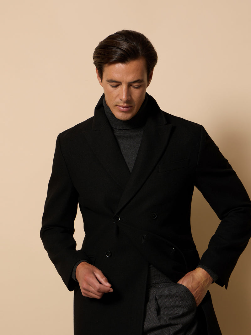 Manteau unique croisé noir