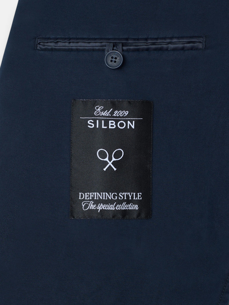 Blazer casual reto azul-marinho