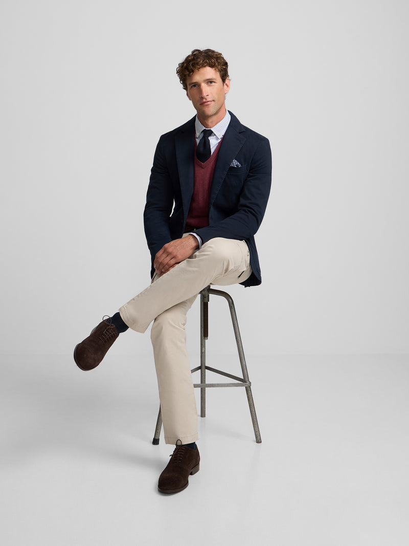 Blazer casual reto azul-marinho