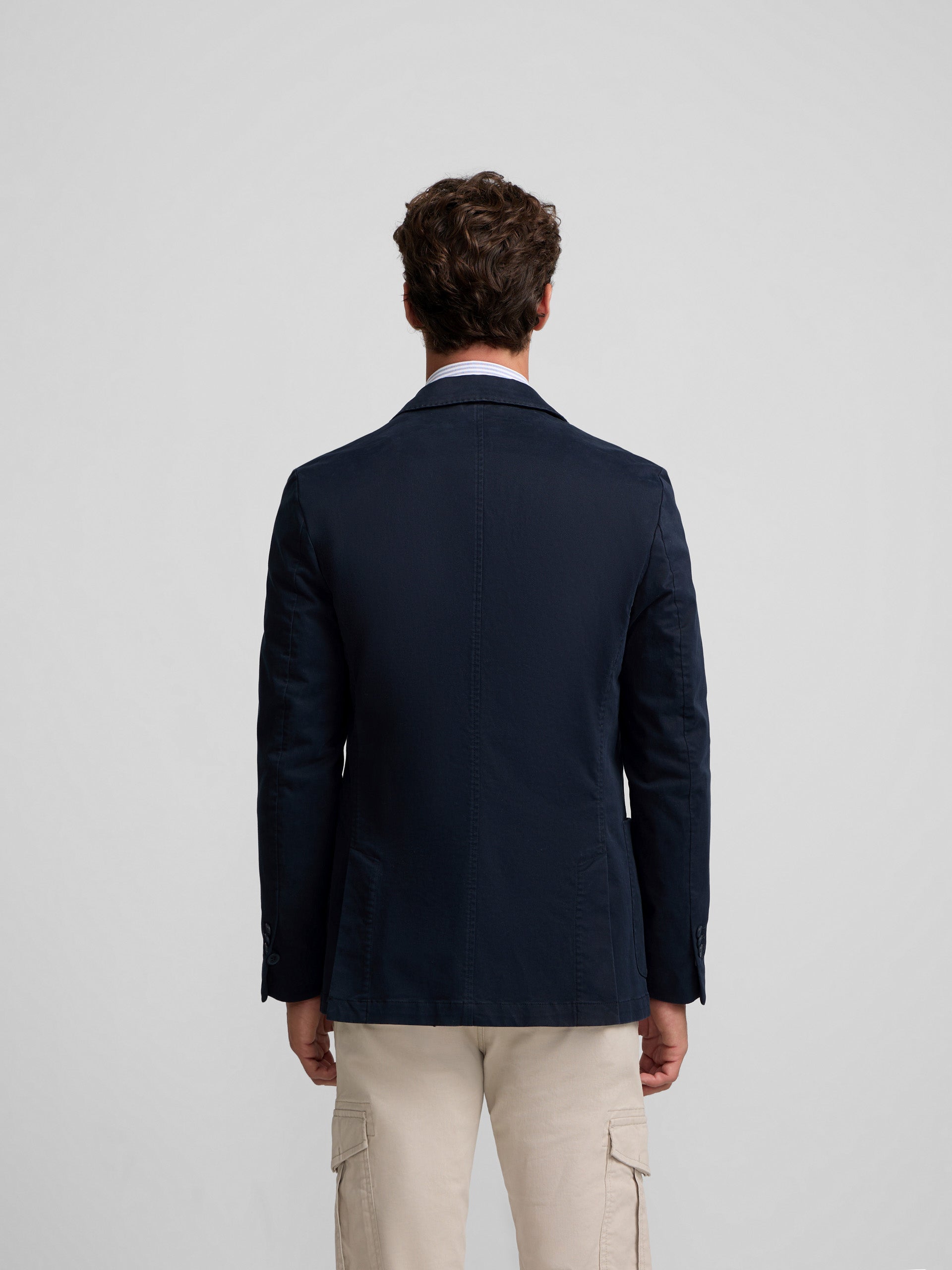 Veste blazer droite bleu marine casual