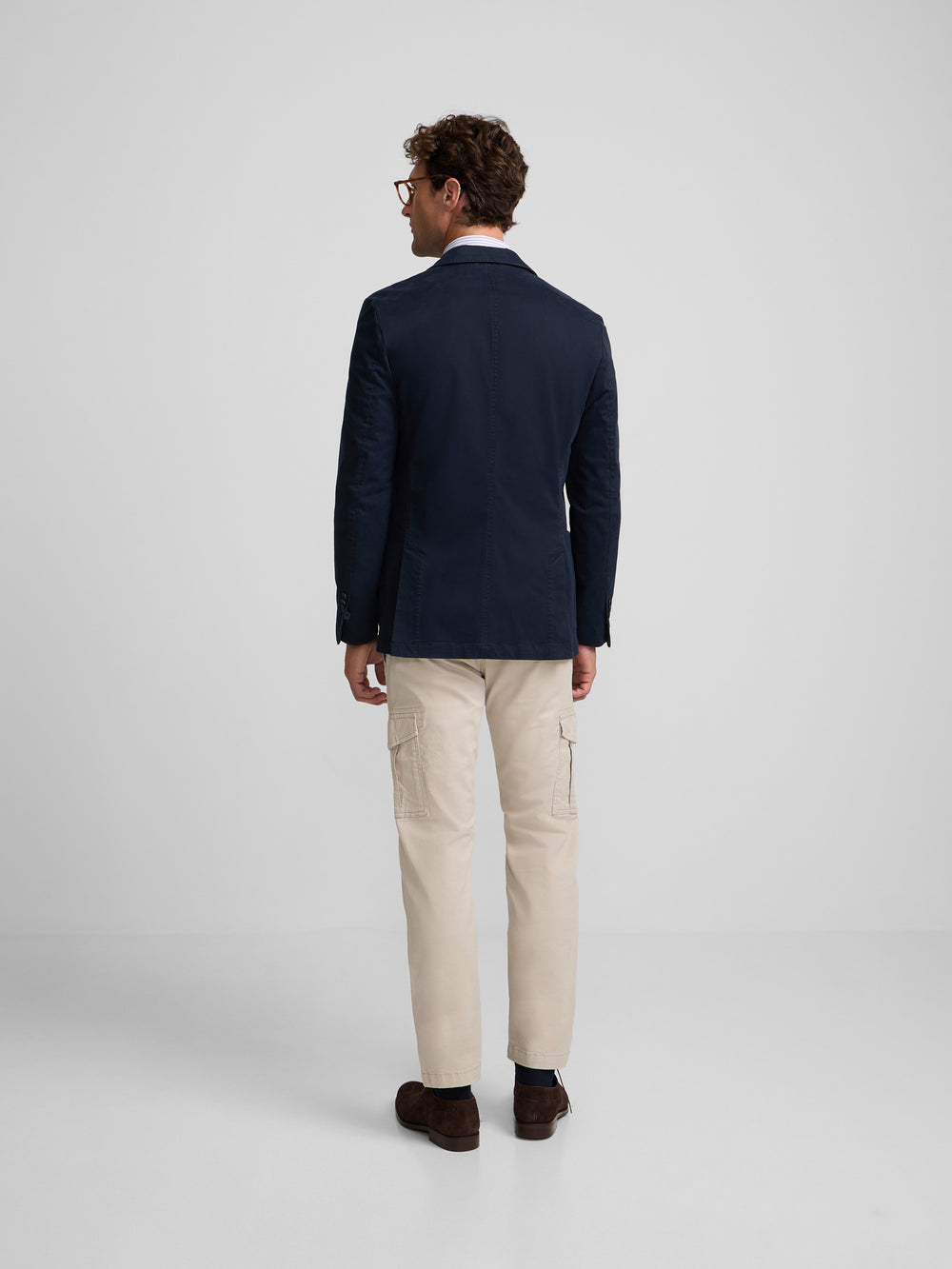 Americana casual recta azul marino