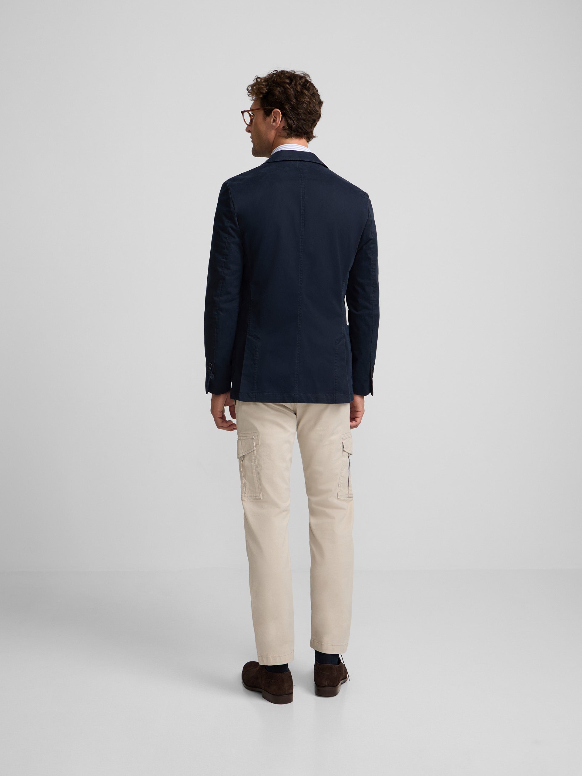 Veste blazer droite bleu marine casual