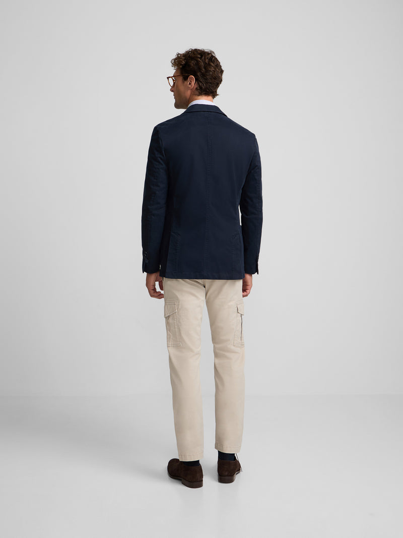 Blazer casual reto azul-marinho