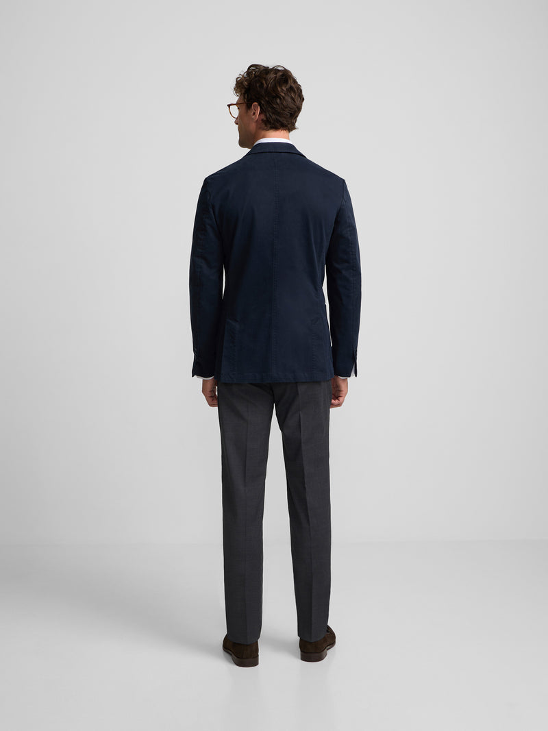 Blazer casual reto azul-marinho