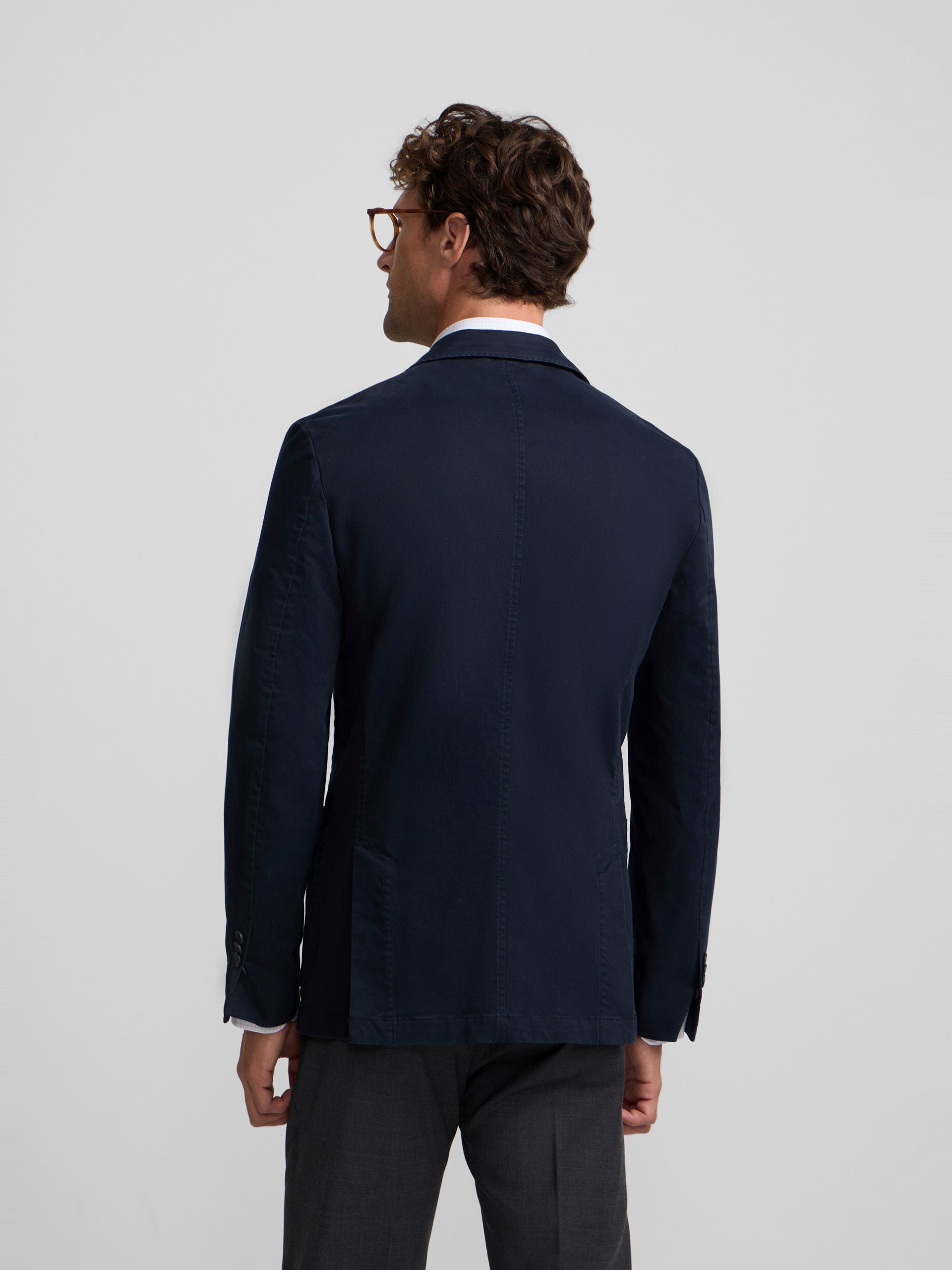 Veste blazer droite bleu marine casual