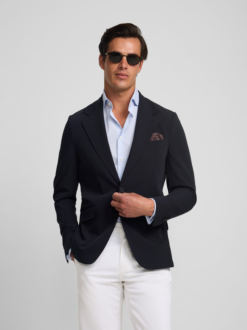 Navy blue technical blazer