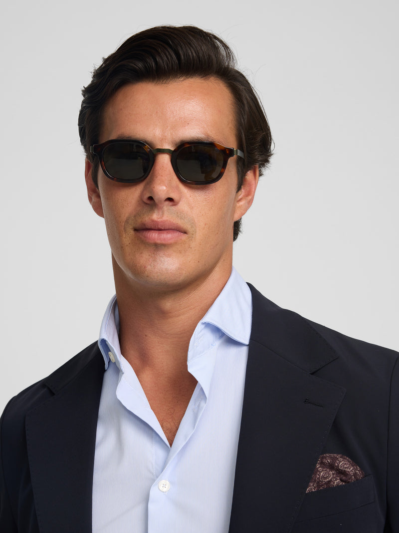 Navy blue technical blazer