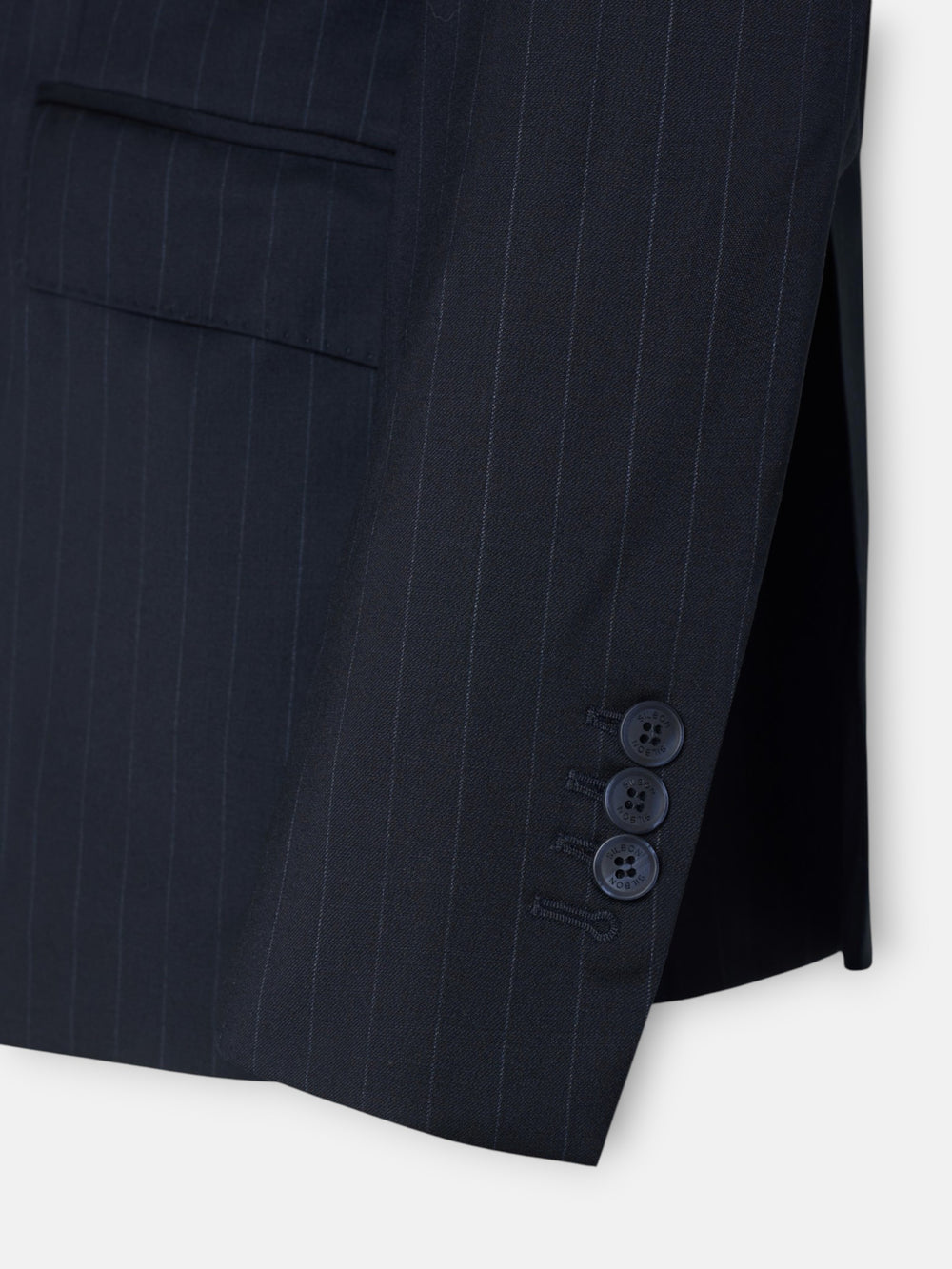 Americana traje cruzado raya diplomatica azul marino
