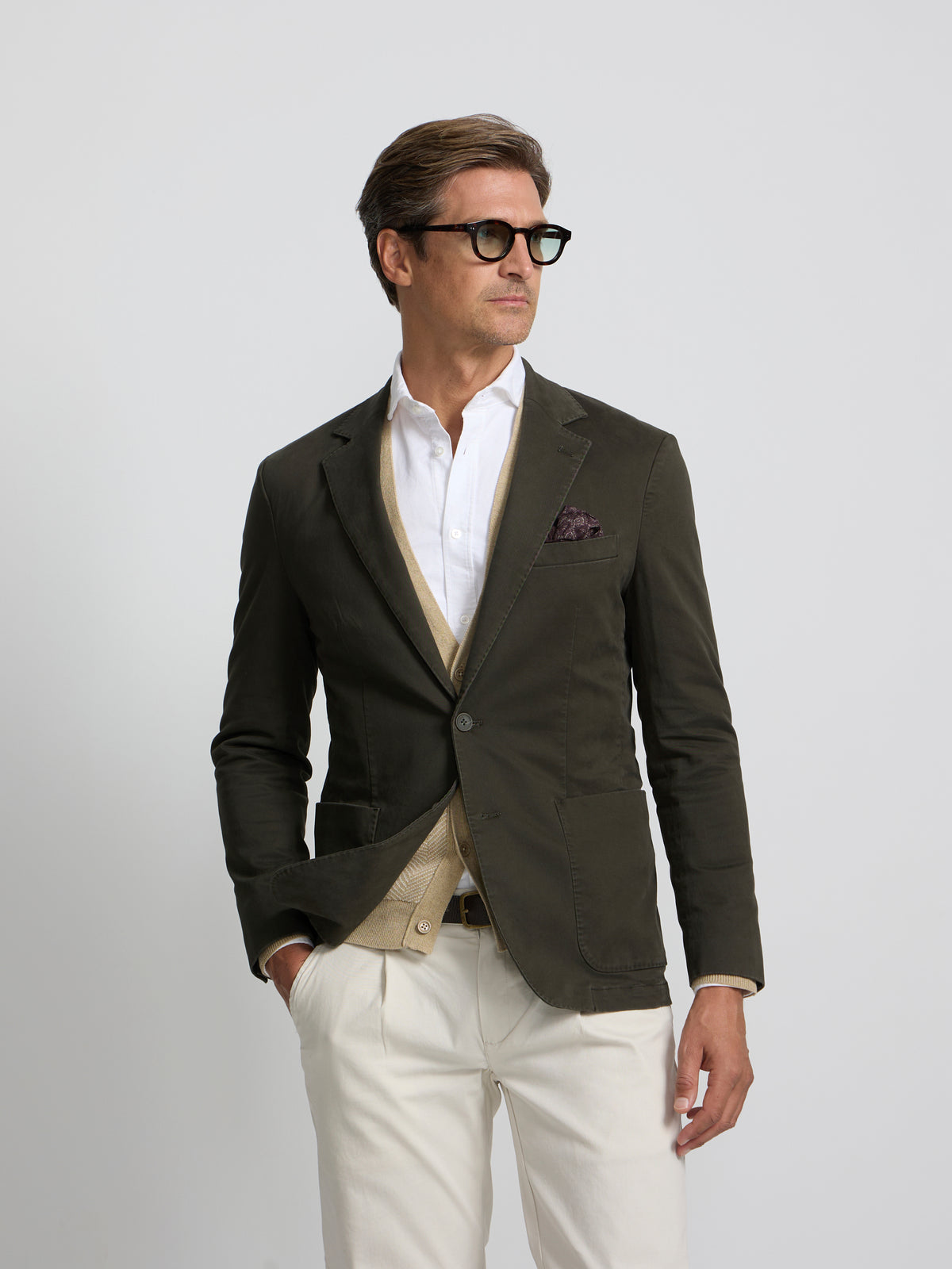 Blazer casual reto verde