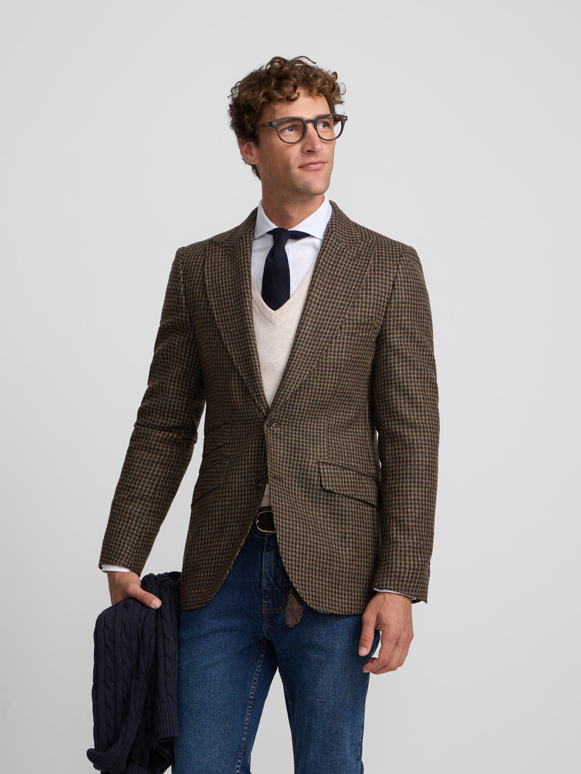Blazer pied-de-poule verde