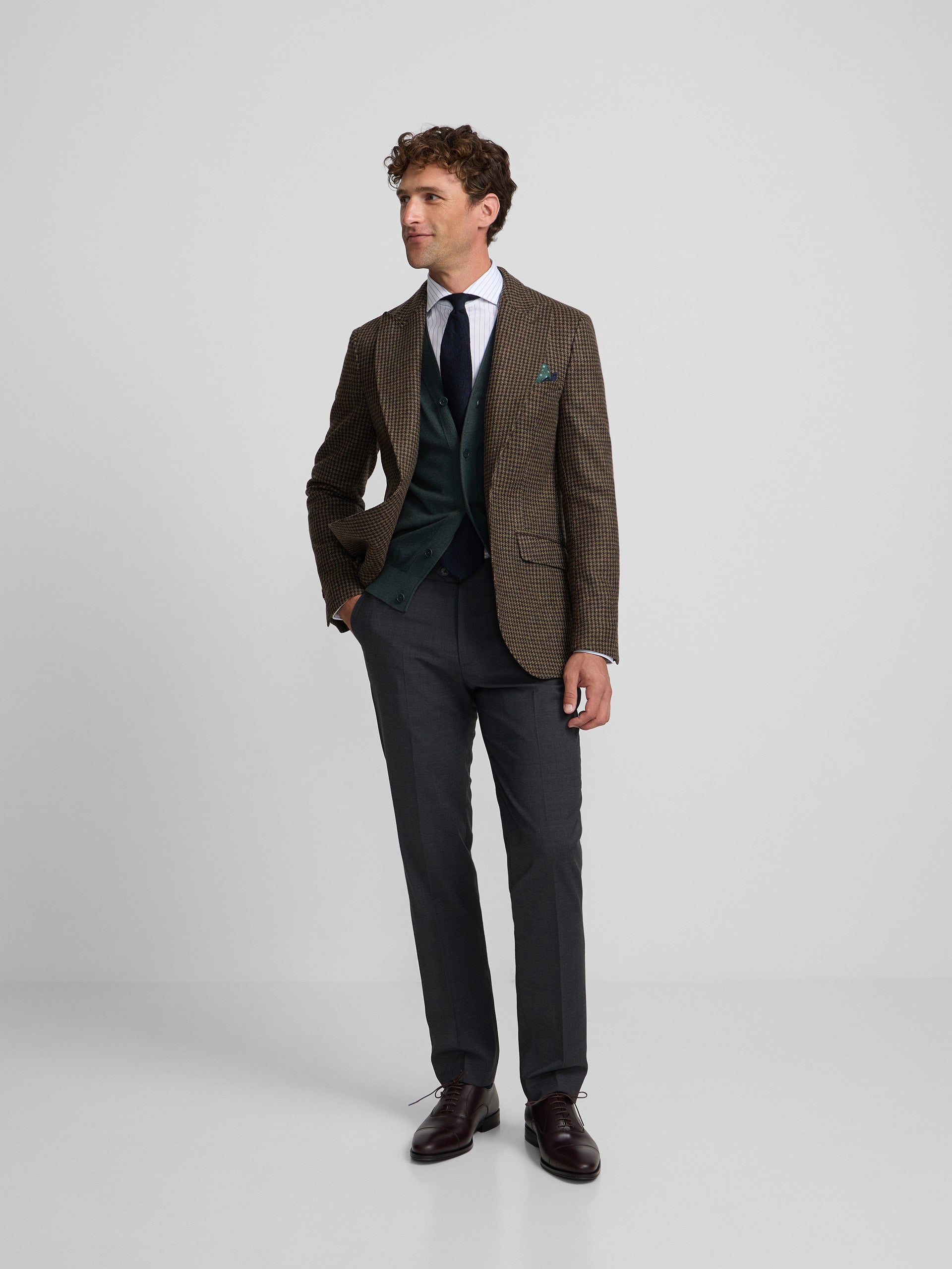 Blazer pied-de-poule verde