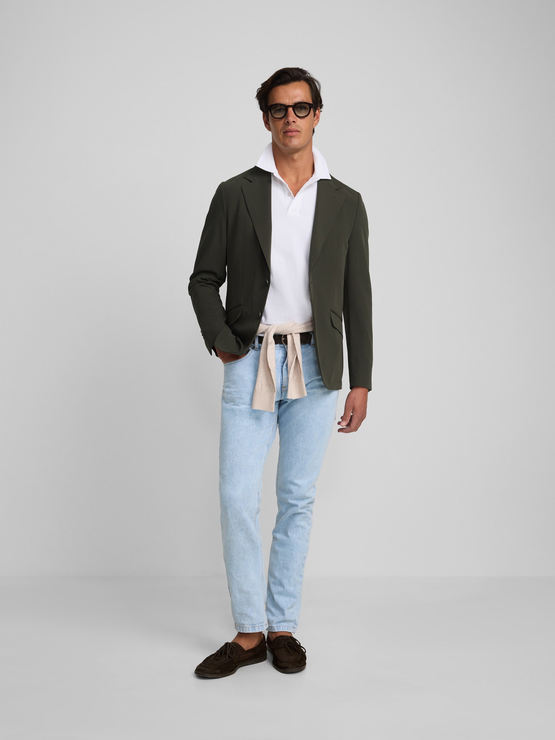 Green technical blazer