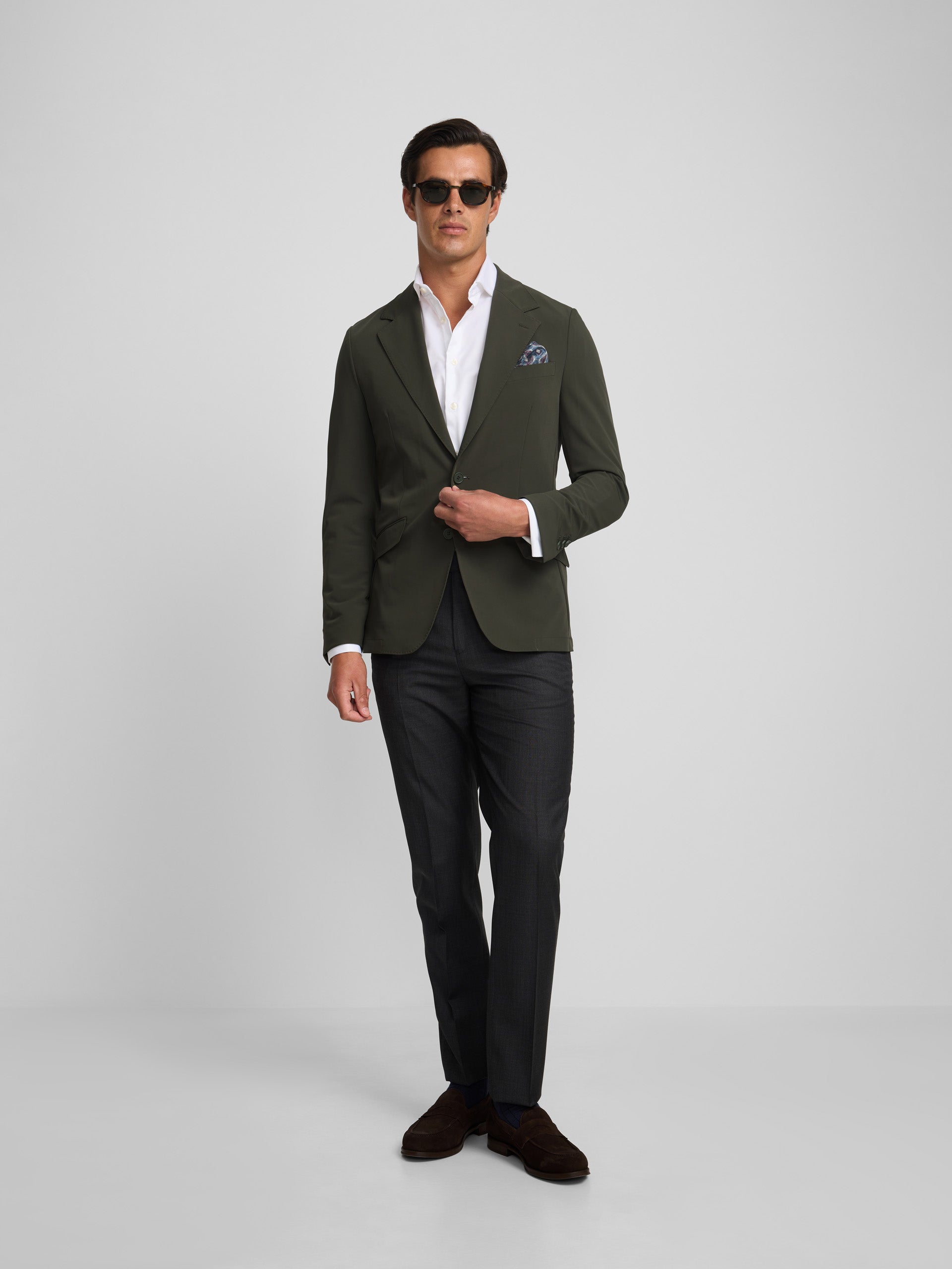 Green technical blazer