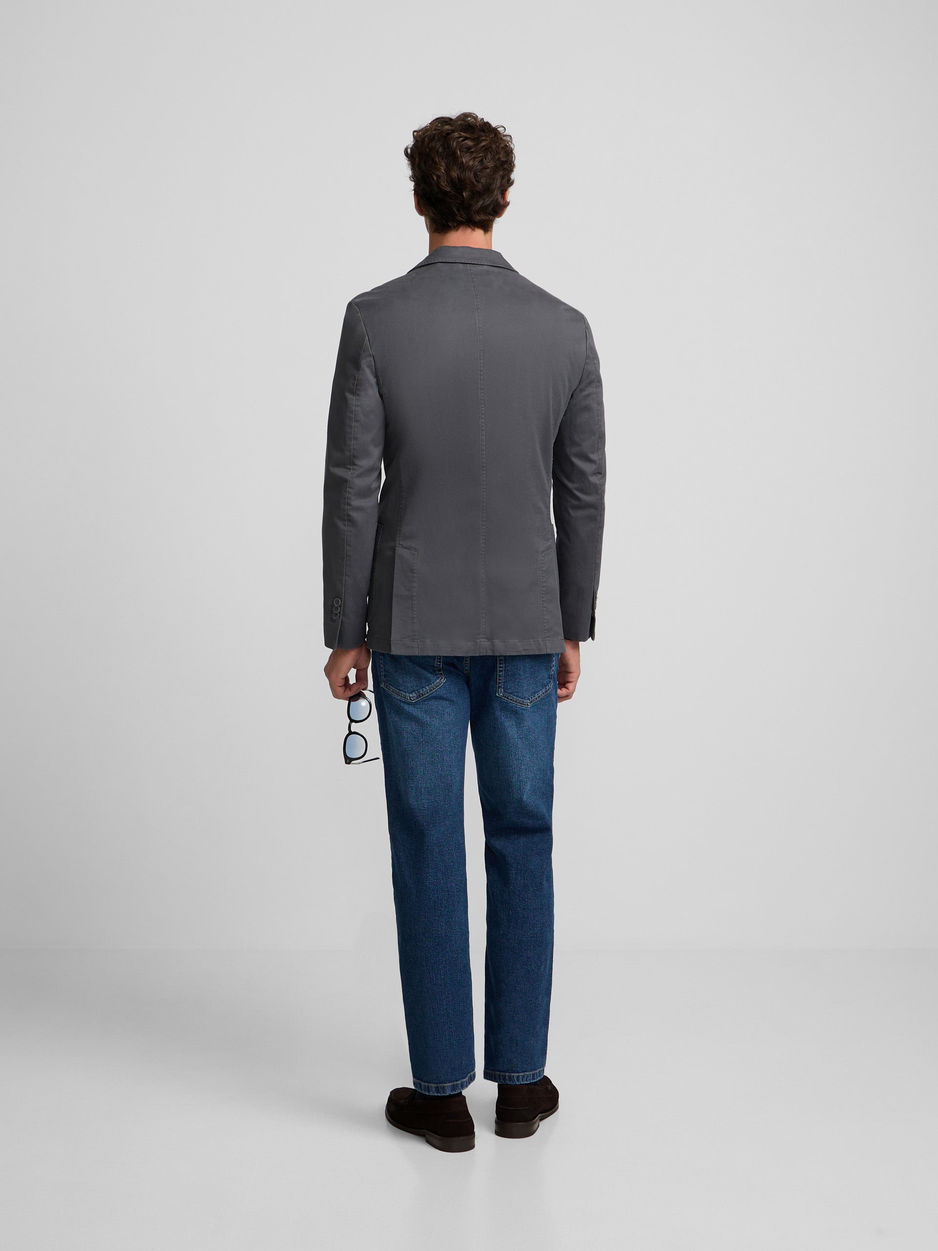 Blazer casual reto cinzento