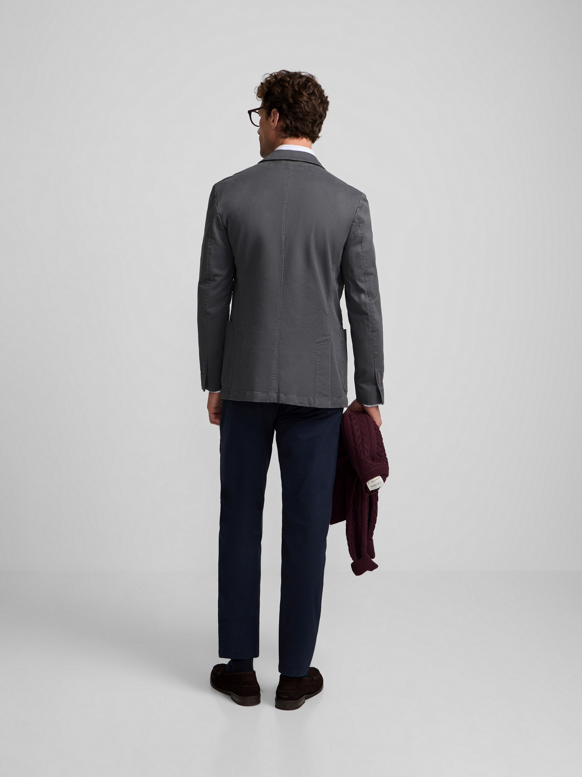 Blazer casual reto cinzento