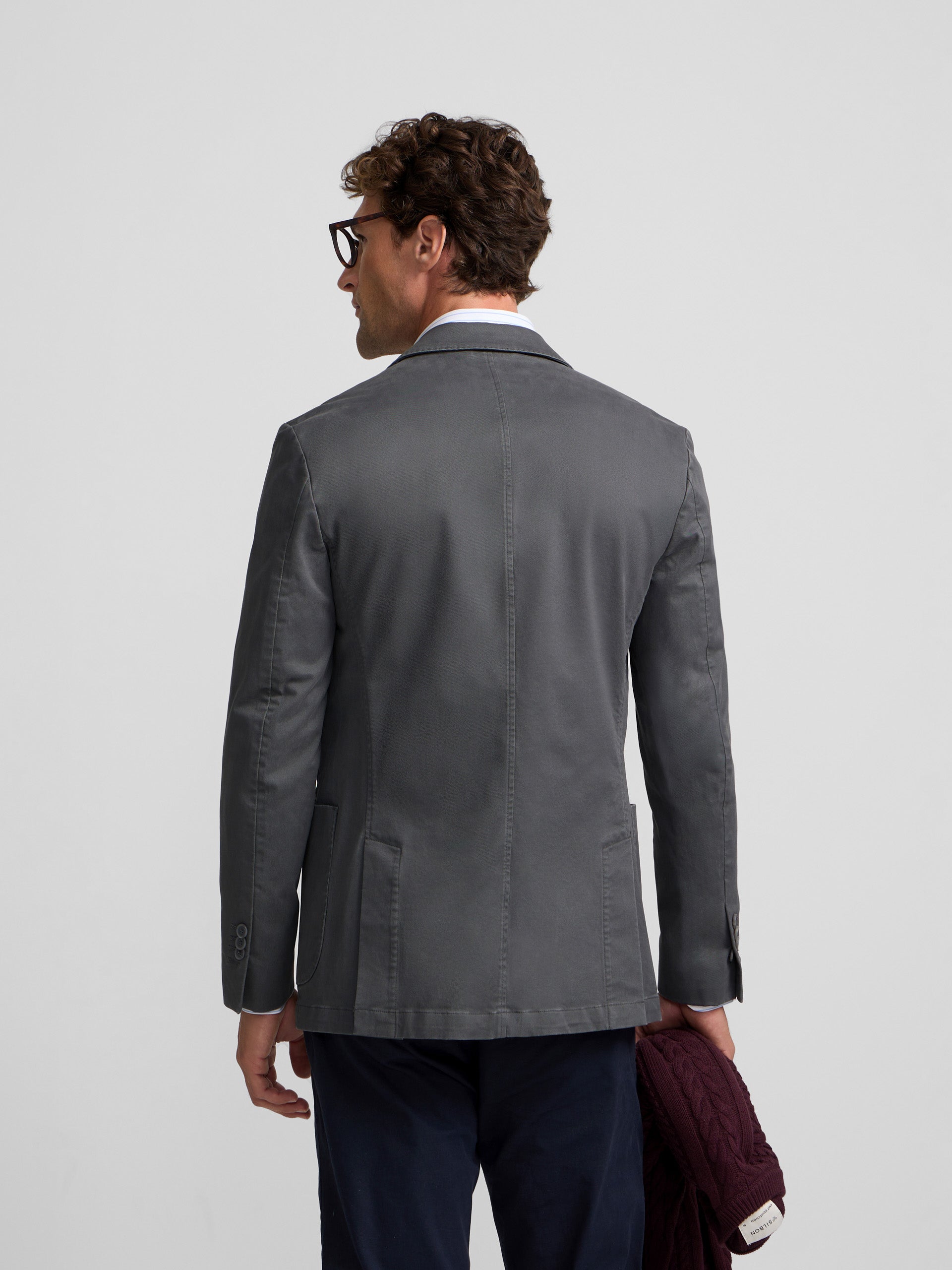 Blazer casual reto cinzento