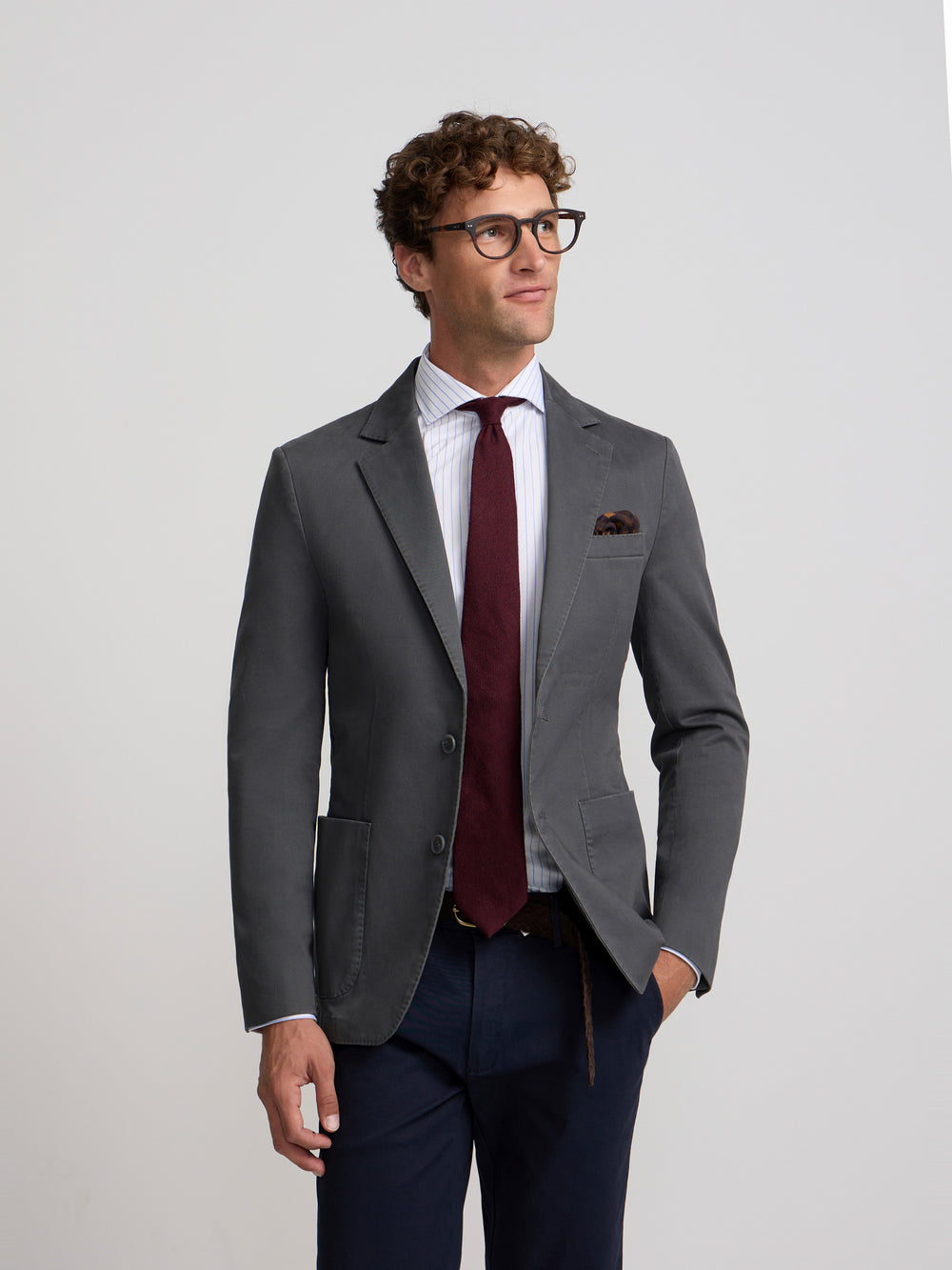 Americana casual recta gris