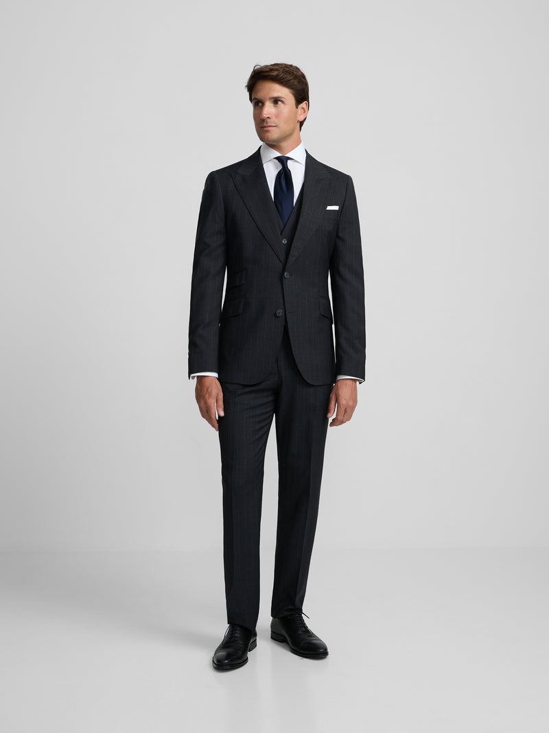 Americana traje raya diplomatica gris