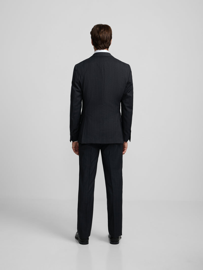 Grey pinstripe suit jacket