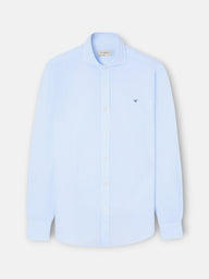 Classic sport shirt with light blue mini stripes