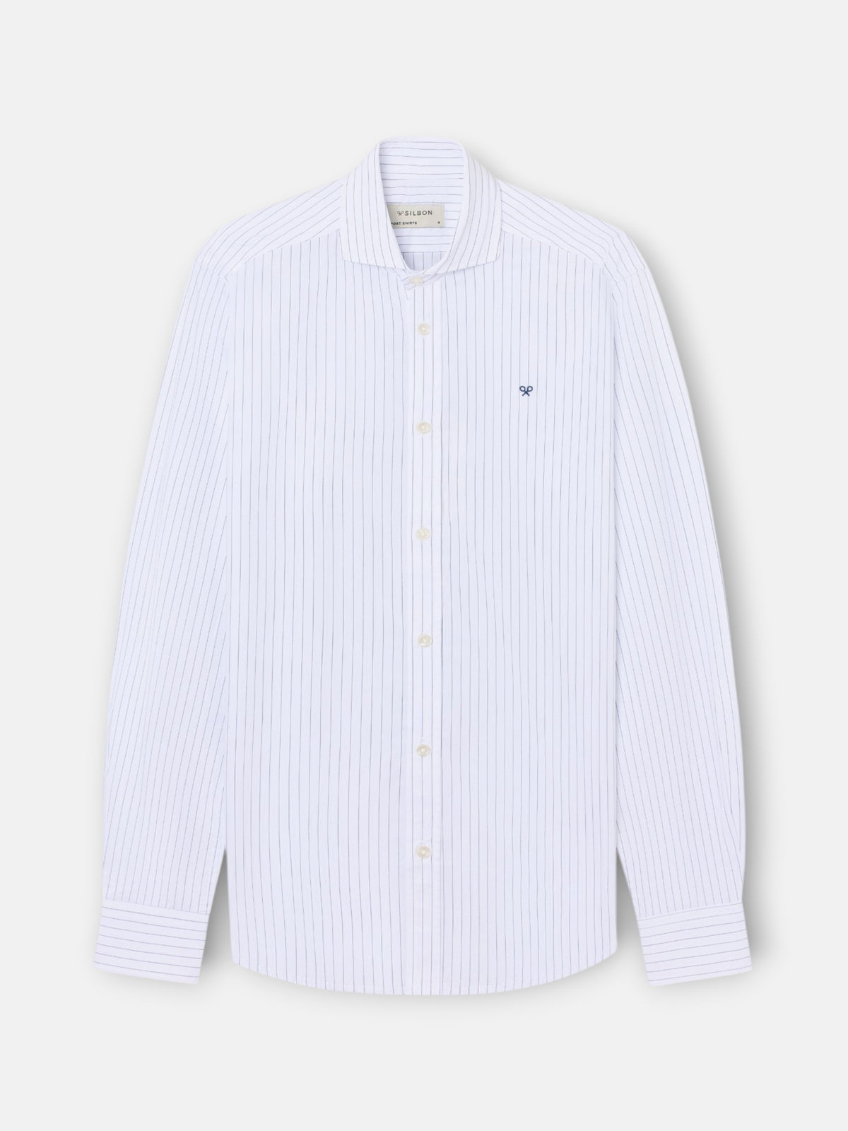 Chemise sport classique à rayures bleues et blanches