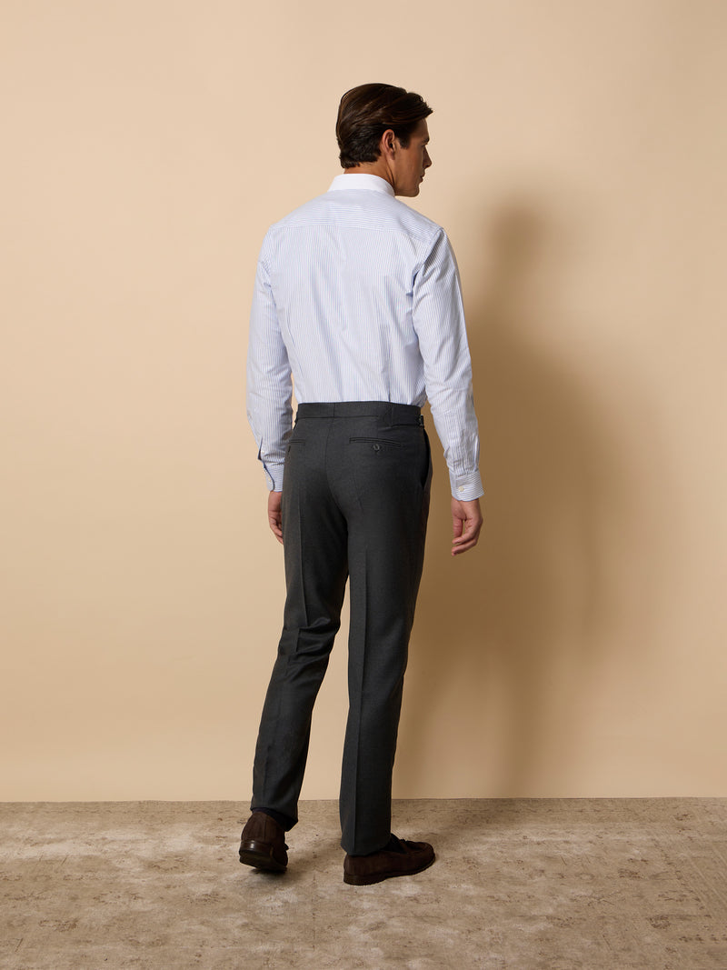 Camisa vestir unique cuello blanco rayas celeste