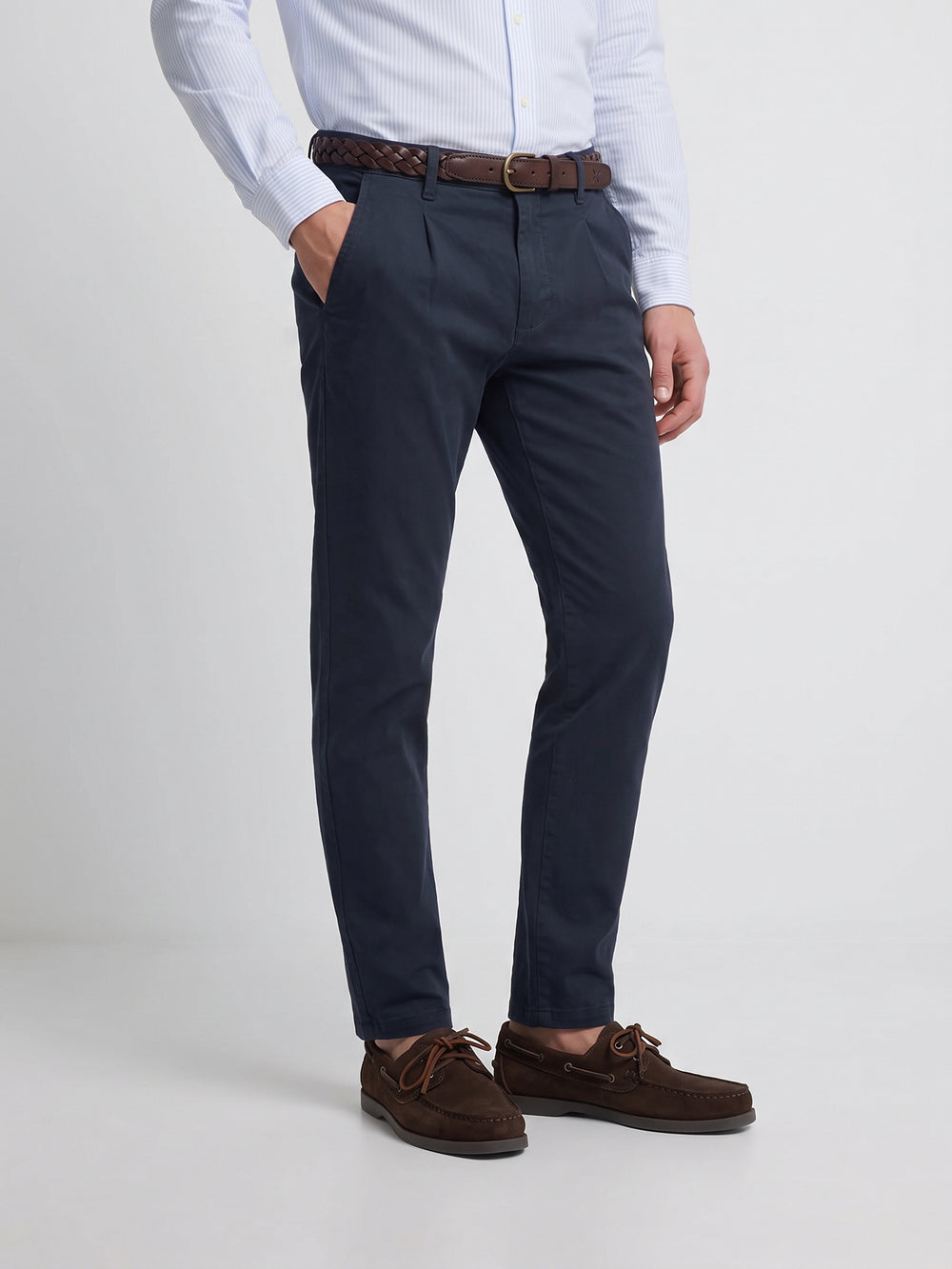 Pantalon sport chino pinza azul marino