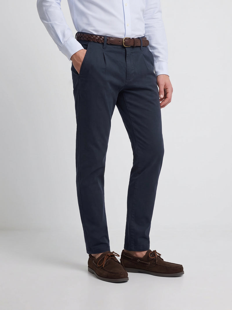Pantalon sport chino pinza azul marino