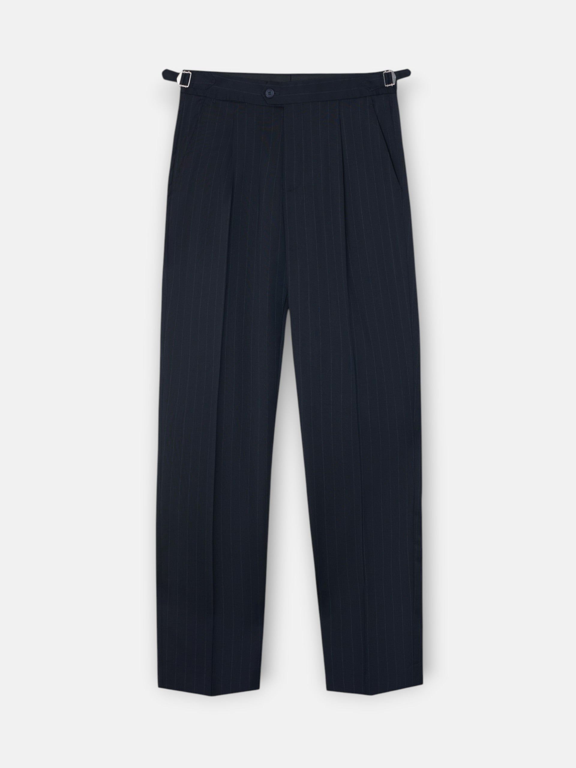 Pantalon traje cruzado raya diplomatica azul marino