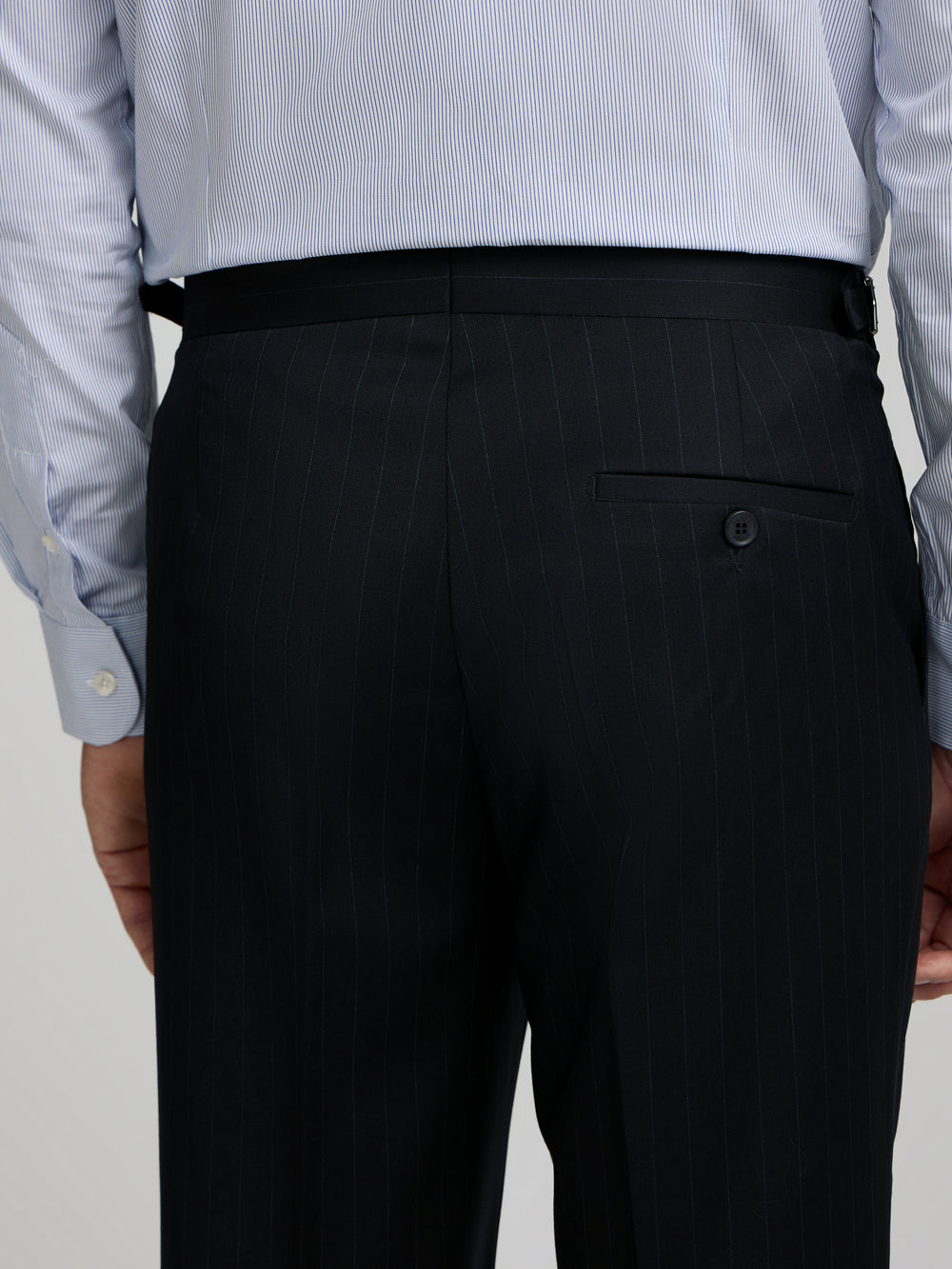 Pantalon traje cruzado raya diplomatica azul marino