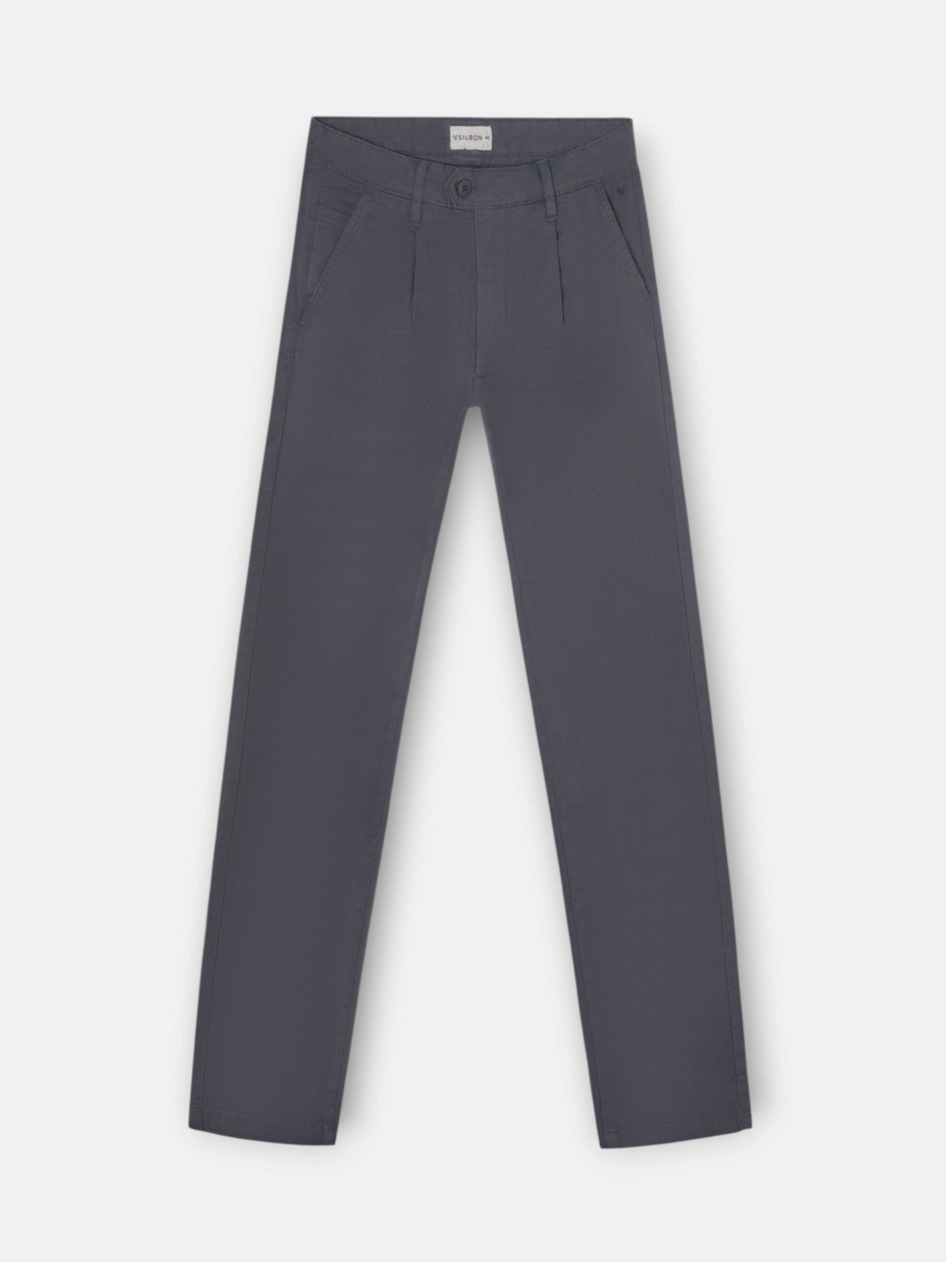 Pantalon sport chino pinza gris marengo