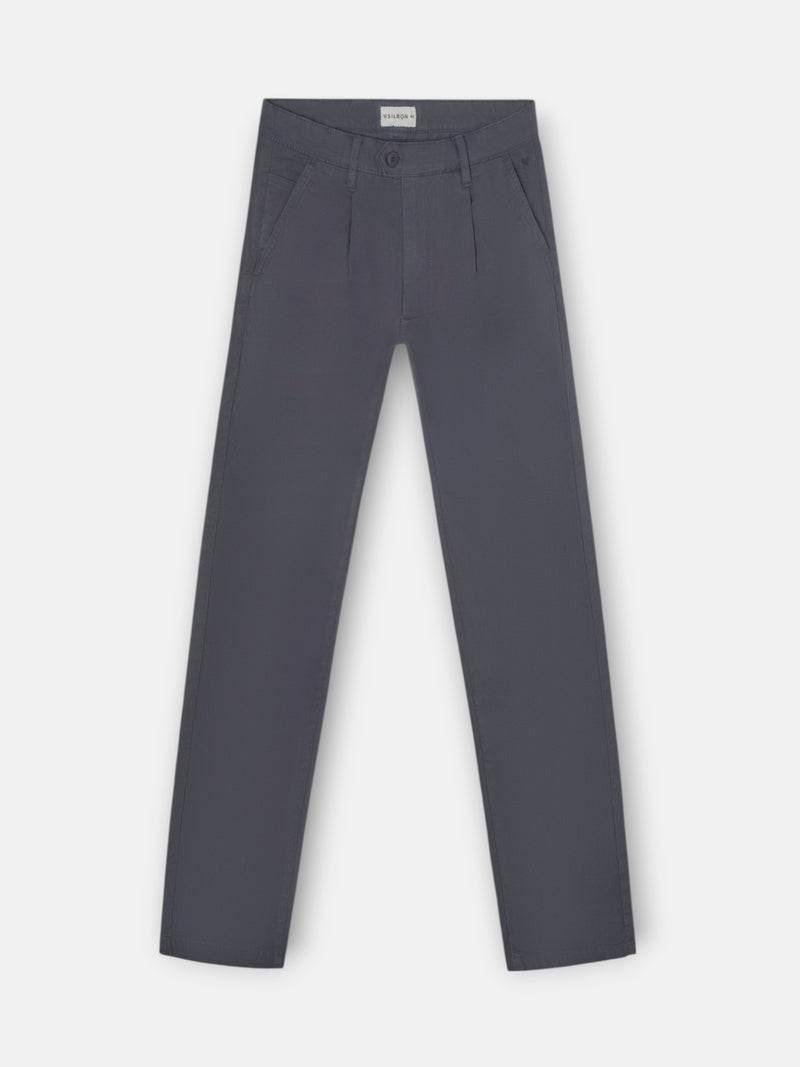 Pantalon sport chino pinza gris marengo