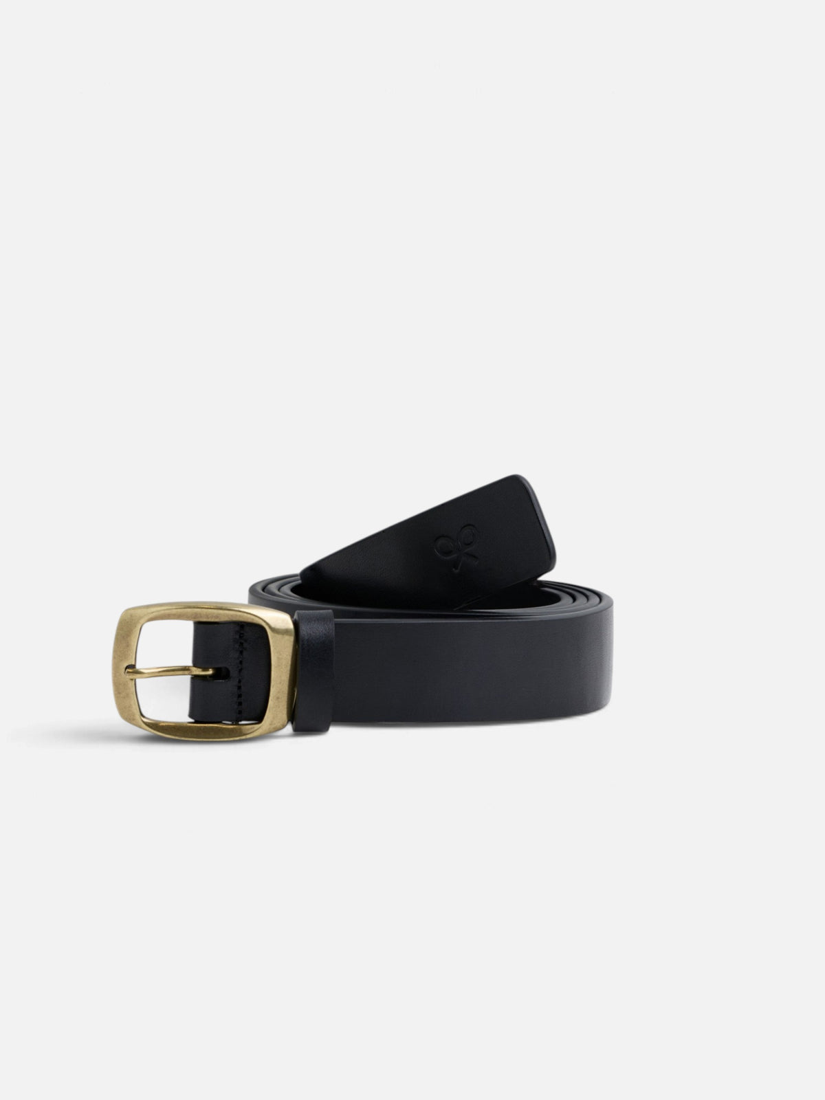 Black unique leather belt