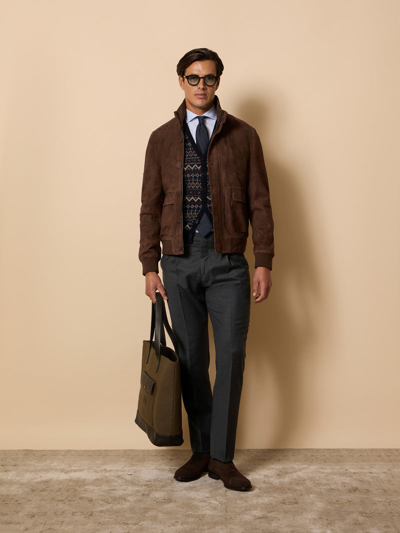 Harrington Unique brown leather jacket