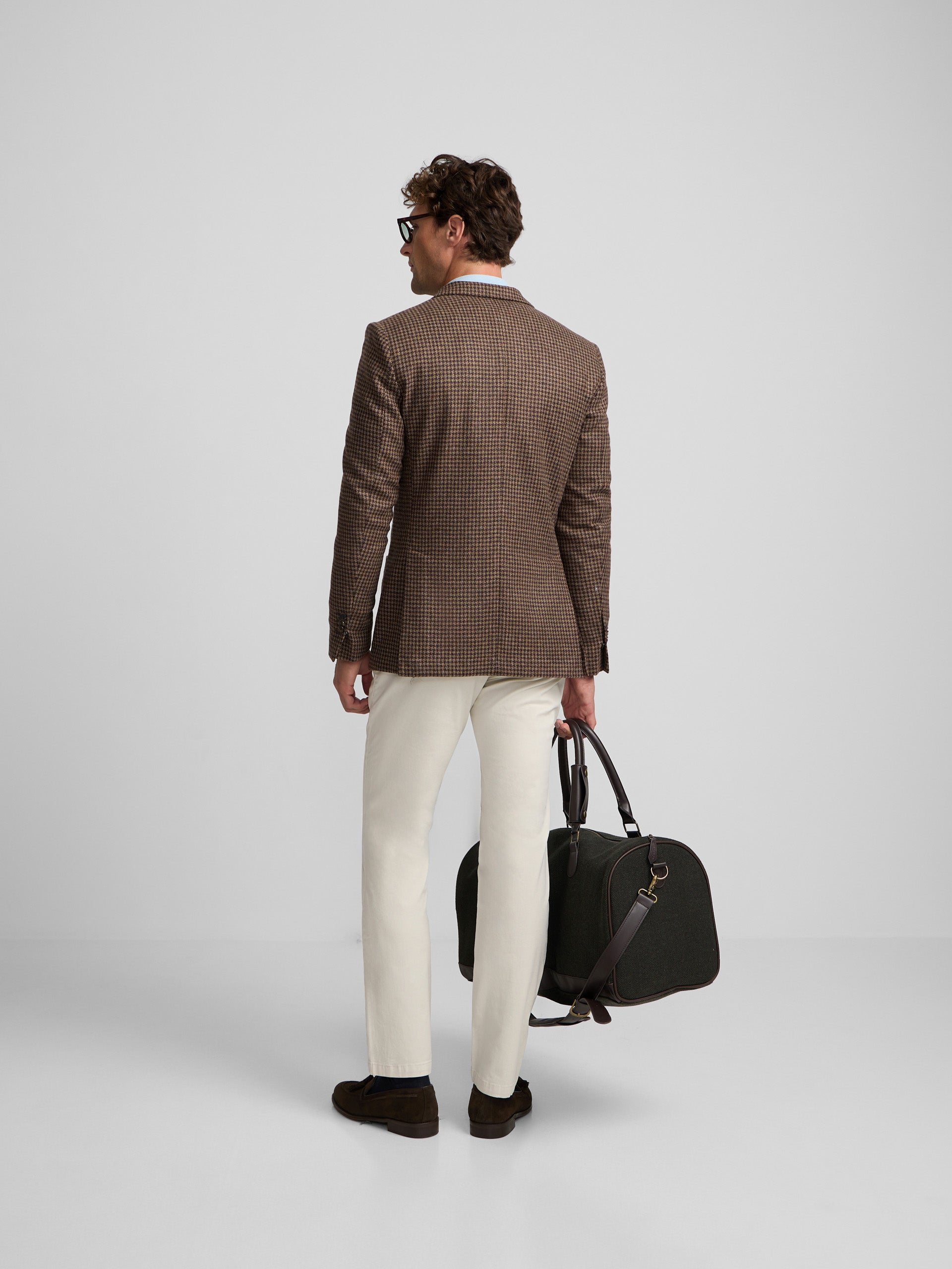 Blazer pied-de-poule castanho